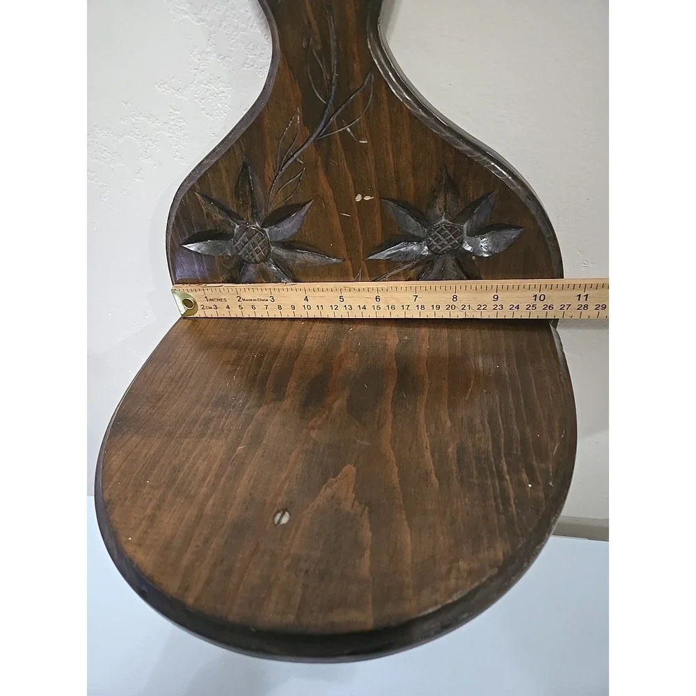 Vintage Wood Trinket Curio Wall Shelf Display Large Rustic Home Decor